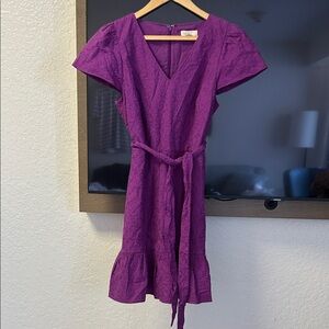 LOFT Purple Textured Mini Dress